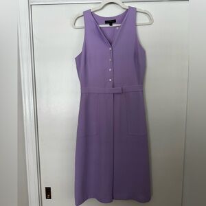Banana Republic Lilac Sleeveless V-Neck Sheath Midi Dress